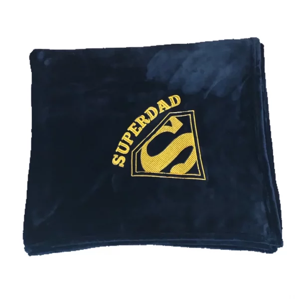 SuperDad Embroidered Throw Blanket